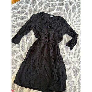 Tie Top Blqck H&M 3/4 Sleeves Mini Dress
